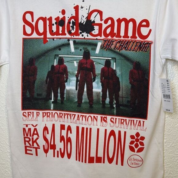 NWT- Market Studios x Squid Games Netflix -White- Mens size small - Picture 2 of 5